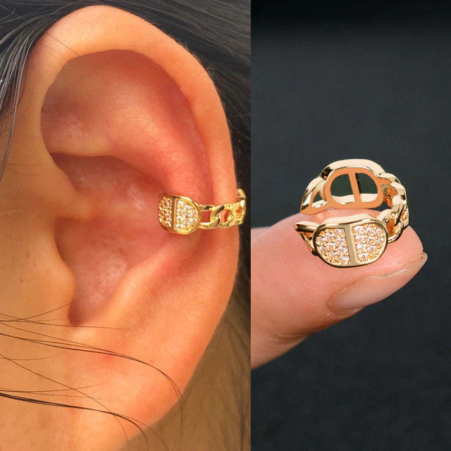 1Pc Hollow Geometry Rainbow CZ Cuff Wrap Clip On Earrings Women Climber Ear Cartilage Bone Clips - Image 14