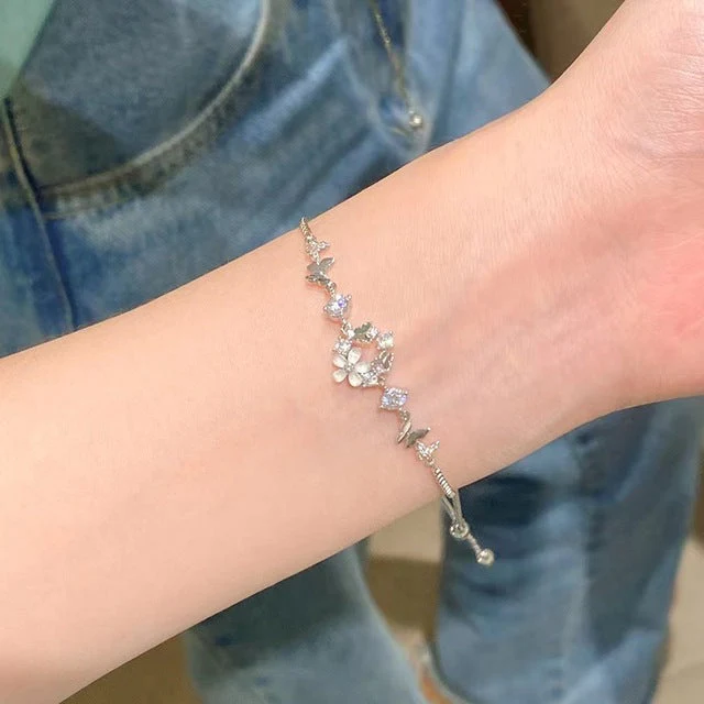 Japan Korea Star Moon Bracelet For Women Fashion Crystal Pearl Chain Jewelry - Image 14
