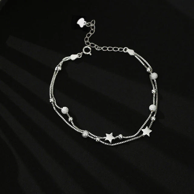 Japan Korea Star Moon Bracelet For Women Fashion Crystal Pearl Chain Jewelry - Image 4