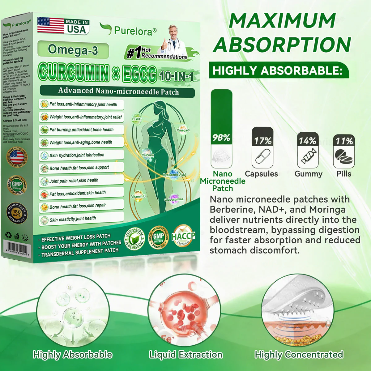 🔥 New Arrival | Purelora® Berberine Apple Cider Vinegar × EGCG 10-in-1 Nano Microneedle Patch Burn Stubborn Fat • Smooth Wrinkles • Support Joint Comfort (Just 1 Patch Daily — Many Users Notice Visible Changes in as Little as 7 Days) - Image 12